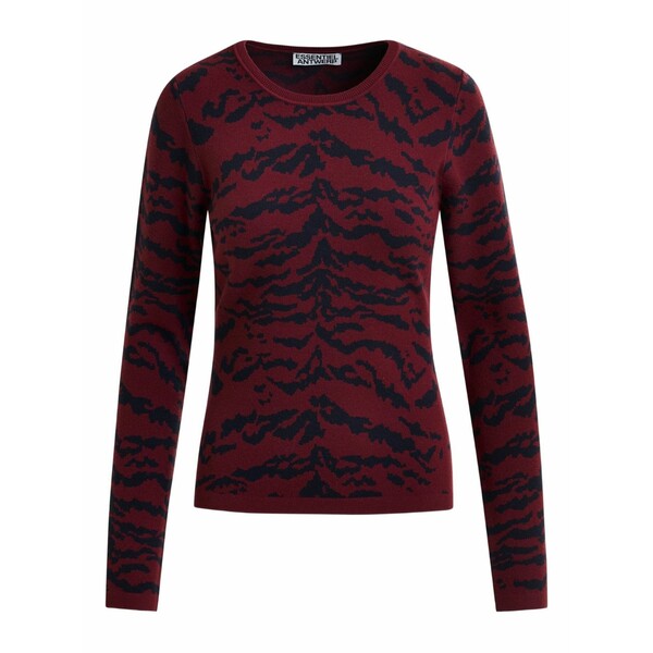 エッセンシャルアントワープ レディース 編み物\u0026プルオーバー アウター Long-sleeve ribbed sweater  Red