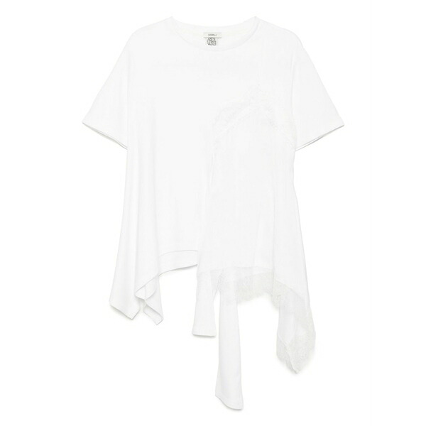 ゴエンジェイ レディース ティーシャツ トップス Charmeuse camisole layered top White