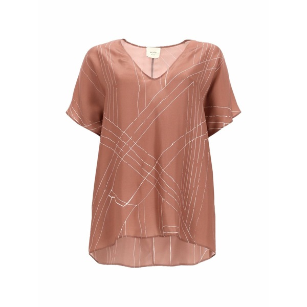 アリジ レディース プルオーバー トップス Abstract-print v-neck top Brown