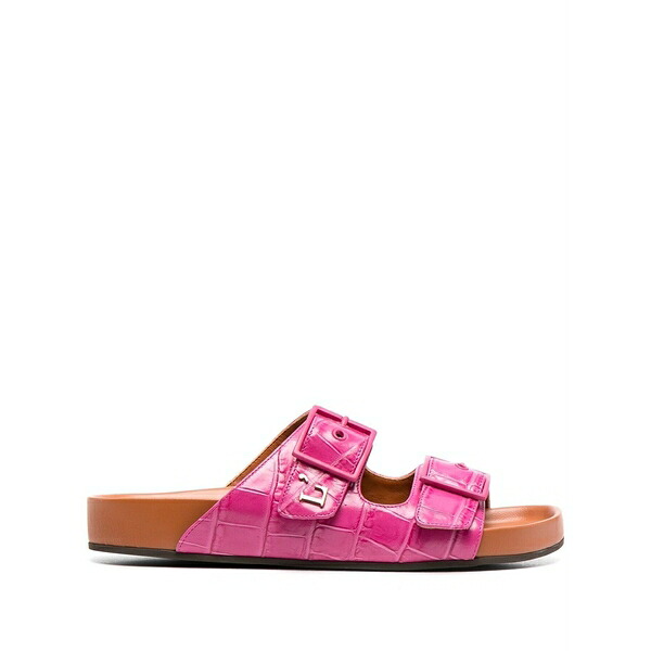 ロートルショーズ レディース サンダル シューズ Buckle embossed flat sandals Pink