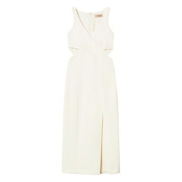 ツイン書き割り レディース 衣裳 トップス Midi cut-out dress White
