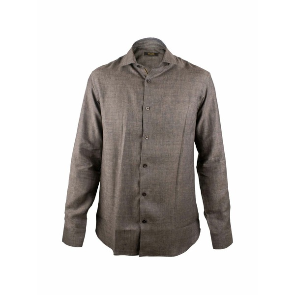 ムーレー メンズ プルオーバー トップス Linen shirt Brown
