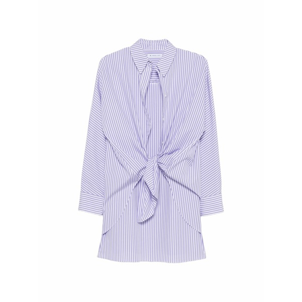 マニュエル リッツ レディース 衣裳 トップス Striped tie-waist mini dress Purple