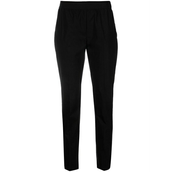 ツイン仕掛ける レディース 心地よいズボン下 ボトムス Logo-plaque detail trousers Black