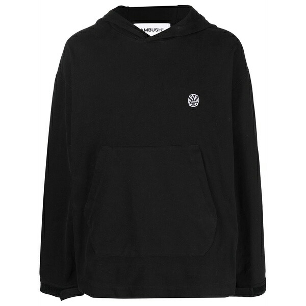 アンブッシュ メンズ パーカー・スウェットシャツ アウター Logo-print hoodie Black
