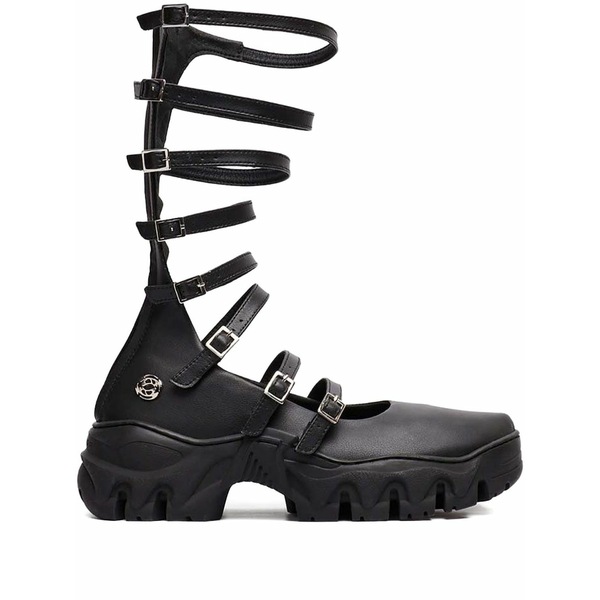 ロンボー レディース サンダル シューズ Strappy buckled ballet flats Black