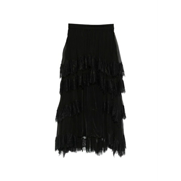 メドモワゼル レディース スコート ボトムス Lace ruffled skirt Black