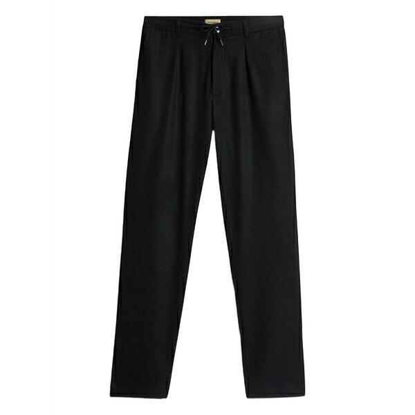 羊毛 金持ち メンズ 心地好いズボン下 ボトムス Pleated drawstring trousers Blue