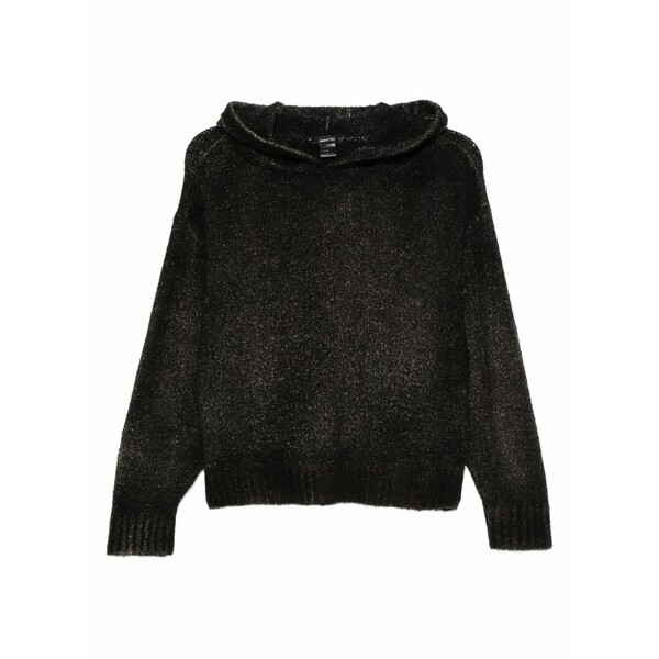 アヴァントワ レディース 編み物\u0026スウェーター アウター Hooded sweater Black
