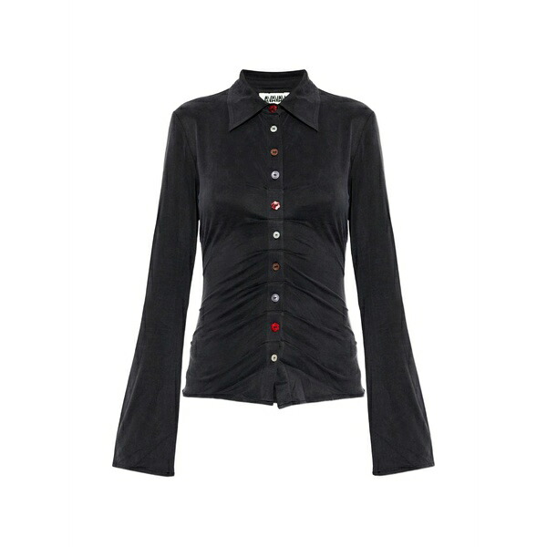 アヴァヴァヴ レディース プルオーバー トップス Buttoned long-sleeve shirt Black