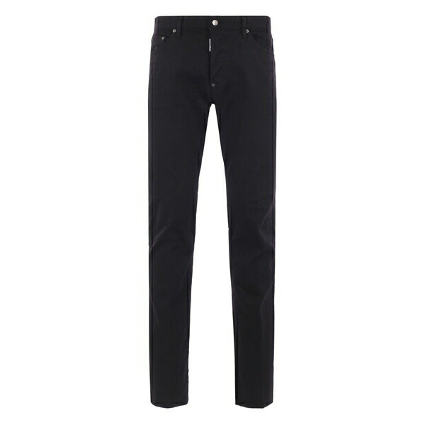 ディースクエアード メンズ ジーンズズボン下 ボトムス Logo-plaque jeans Black