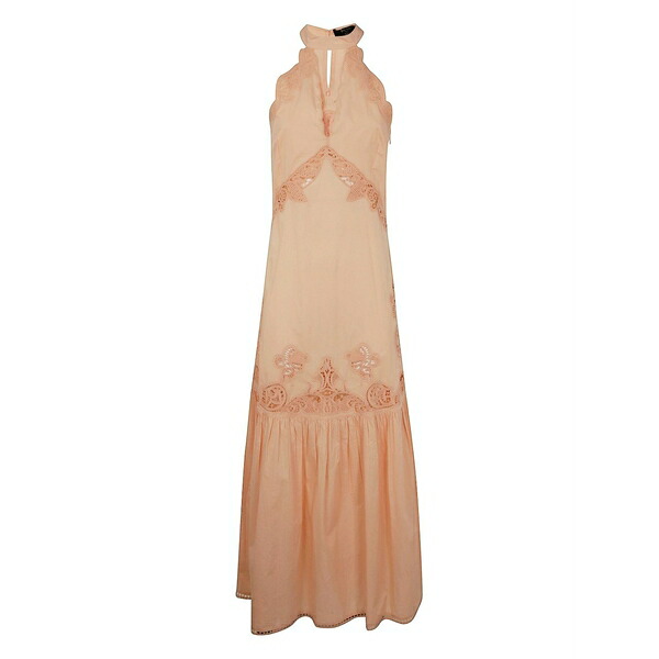 ツイン書き割り レディース 衣裳 トップス Maxi broderie-anglaise halterneck dress Neutrals