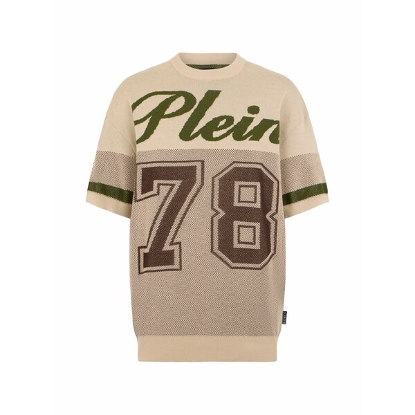 フィリップ飾り気のない メンズ ティーシャツ トップス Round-neck number-detail t-shirt Neutrals