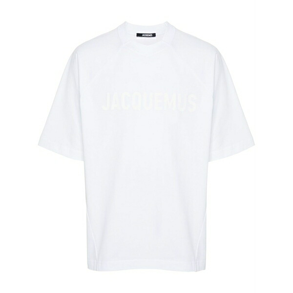 ジャクエムス メンズ ティーシャツ トップス Le tshirt typo logo-print t-shirt White