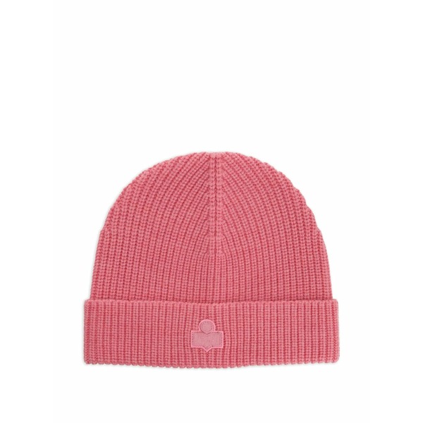 イザ呼びりん マラン レディース かぶり笠 添え物 Ribbed-knit logo beanie Pink