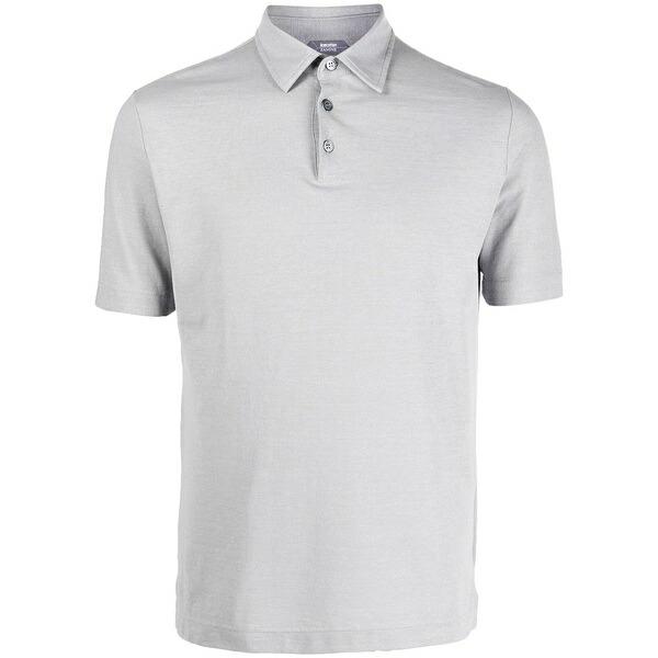 ザノーネ メンズ スポーツシャツ トップス Short-sleeved polo shirt Grey