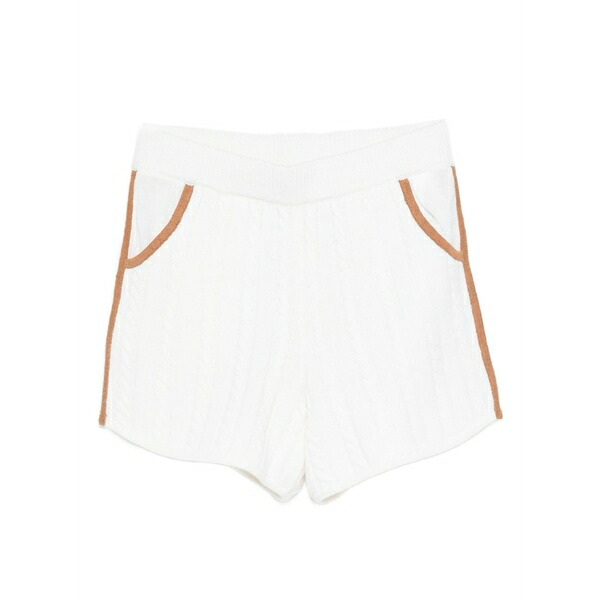 エムシーツーセイントバース レディース 心地よいズボン下 ボトムス Azure cable-knit shorts  Neutrals