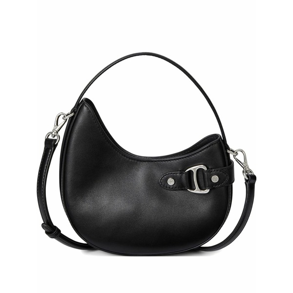 ラルフローレン レディース トートバッグ 御徒面子 Small tasha d-ring leather tote bag Black