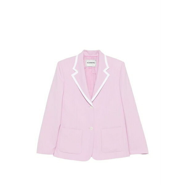 アイスバーグレタス レディース 上衣＆上衣 アウター Contrasting-trim blazer Pink