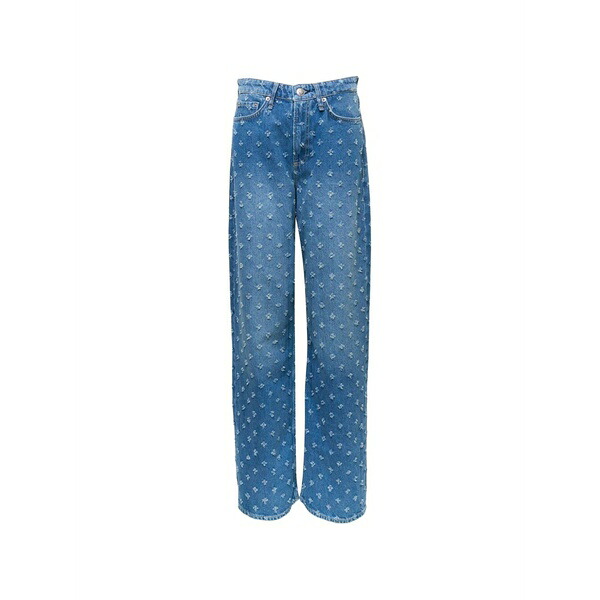 ラグアンドボーン レディース ジーンズズボン下 ボトムス Logan distressed wide-leg jeans Blue