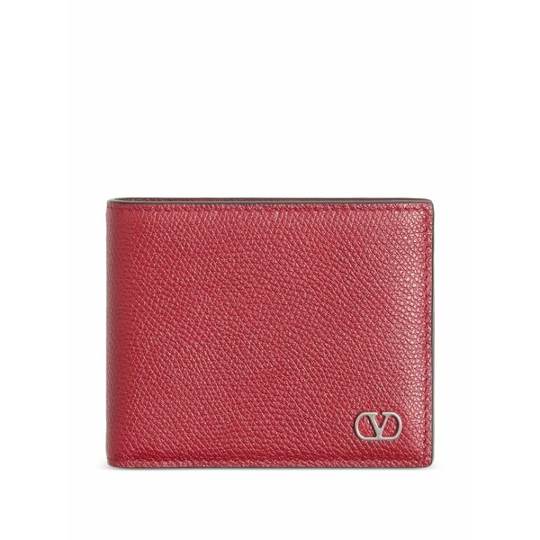 ヴァレンティノ ガラヴァーニ メンズ 金入れ 付属物 Vlogo signature grainy calfskin wallet Red