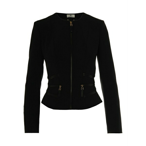 エリザベスフランキ レディース 上衣＆上衣 アウター Zipped jacket Black