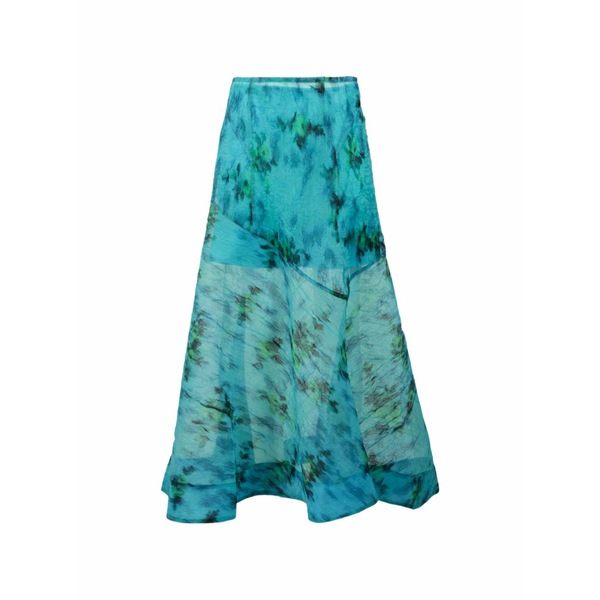 ガニー レディース スコート ボトムス Abstract-pattern organza maxi skirt Blue