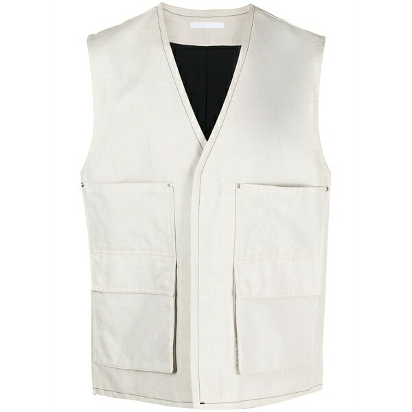 ヘルムート 言葉づかい メンズ 上衣＆上衣 アウター Cotton-linen cargo gilet Neutrals