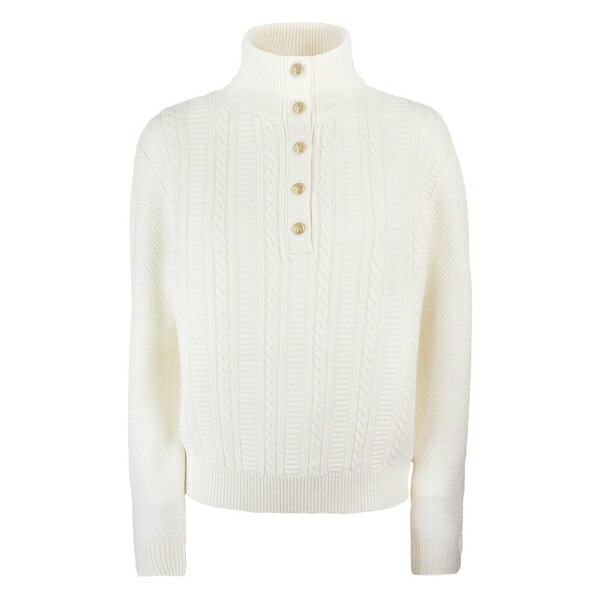 アーペーセー レディース 編み物\u0026プルオーバー アウター Thea cable-knit button sweater White