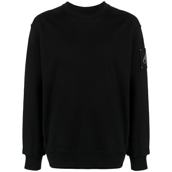 ムースナックルズ メンズ パーカー・スウェットシャツ アウター Brooklyn logo plaque cotton sweatshirt Black