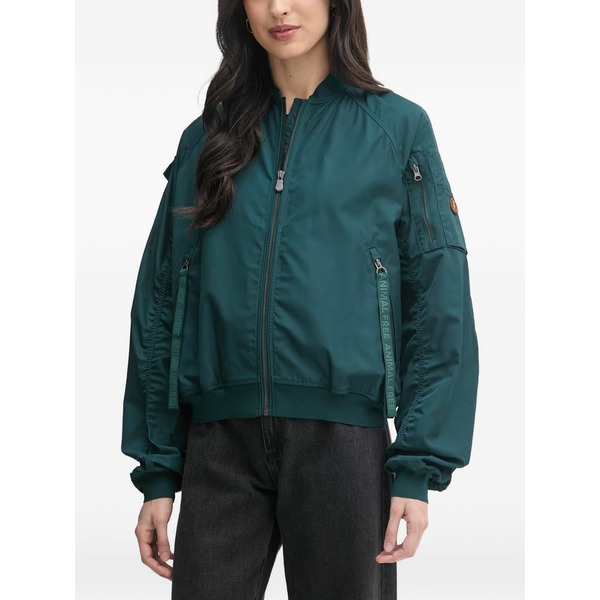 セーブザダック レディース 上衣＆上衣 アウター Nora logo-patch bomber jacket Green