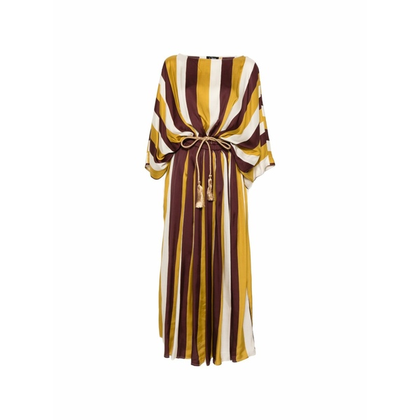 クリップス レディース 衣裳 トップス Striped batwing-sleeve maxi dress Red