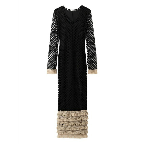 バイマレンバーガー レディース 衣裳 トップス Fringed-details maxi dress Black