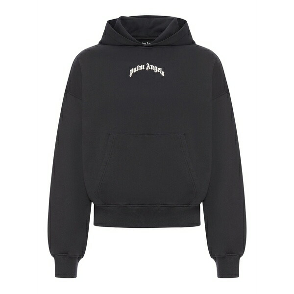 パーム・エンジェルス メンズ パーカー・スウェットシャツ アウター Curved logo hoodie Black