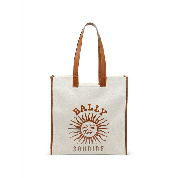 バリー レディース トートバッグ 御徒面子 Easy bally logo-print tote bag Neutrals