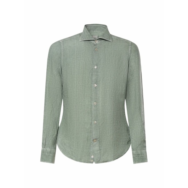 イレブンティ メンズ プルオーバー トップス Dandy linen shirt Green
