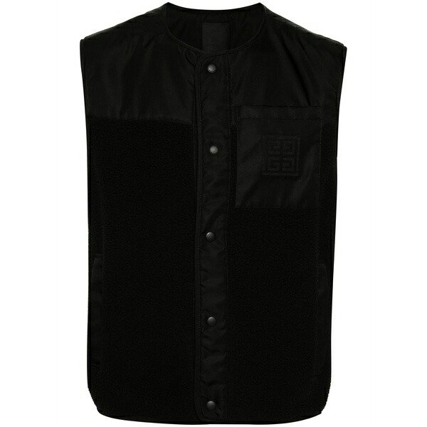 ジバンシー メンズ 厚地の外套 アウター 4g fleece gilet Black