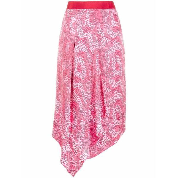 イザ呼びりん マラン レディース スコート ボトムス Vaiami-printed asymmetric skirt Pink