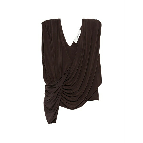 空想科学小説アール レディース カットソー トップス Tamara v-neck top Brown