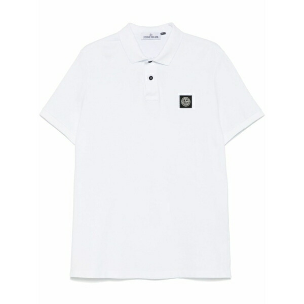 ストーンアイランド メンズ スポーツシャツ トップス Logo-patch polo shirt White