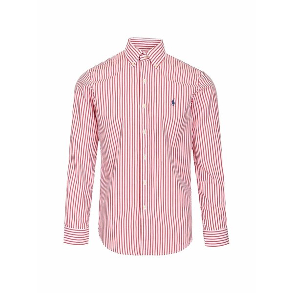 ラルフローレン メンズ プルオーバー トップス Striped custom-fit cotton shirt Red