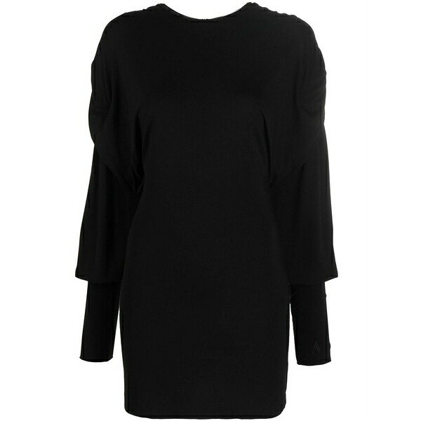 ジ アティコ レディース 衣裳 トップス Gathered-sleeve detail dress Black