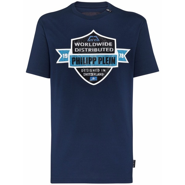 フィリップ飾り気の無い メンズ プルオーバー トップス Pp crest t-shirt   Blue