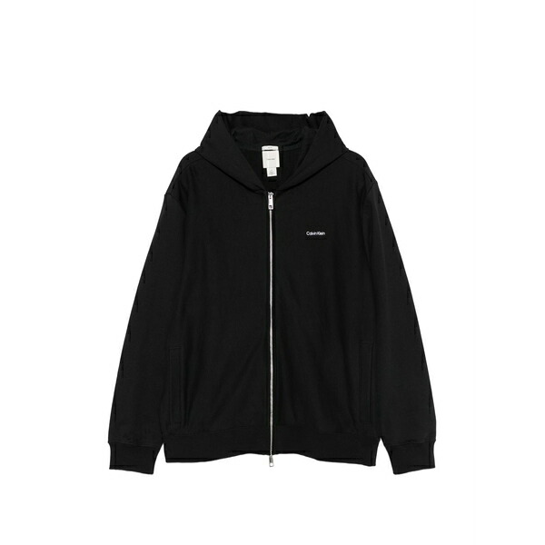 カルバンクライン メンズ パーカー・スウェットシャツ アウター Embroidered-logo zip-up hoodie Black｜asty 34,320円