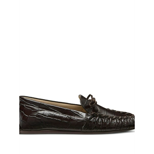 スチュアート ワイツマン レディース スリッポン・ローファー シューズ Bow embossed loafers Brown