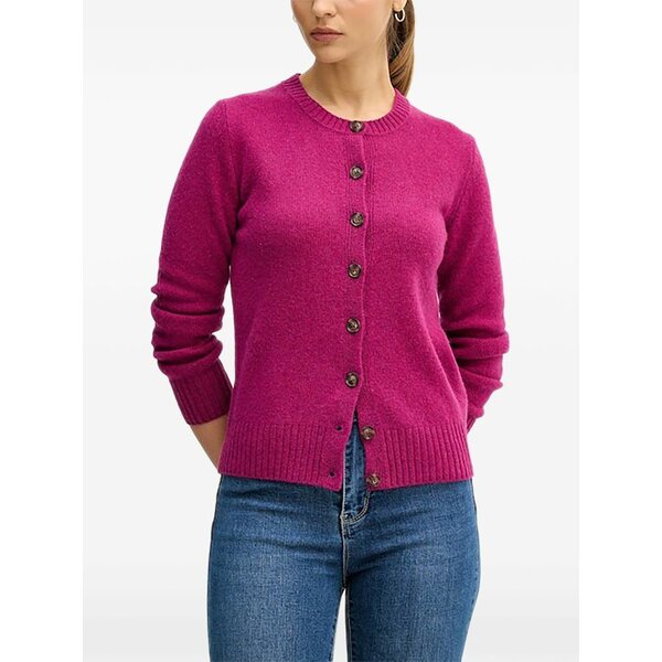 ベネトン  レディース ジレー アウター Buttoned knitted cardigan Purple