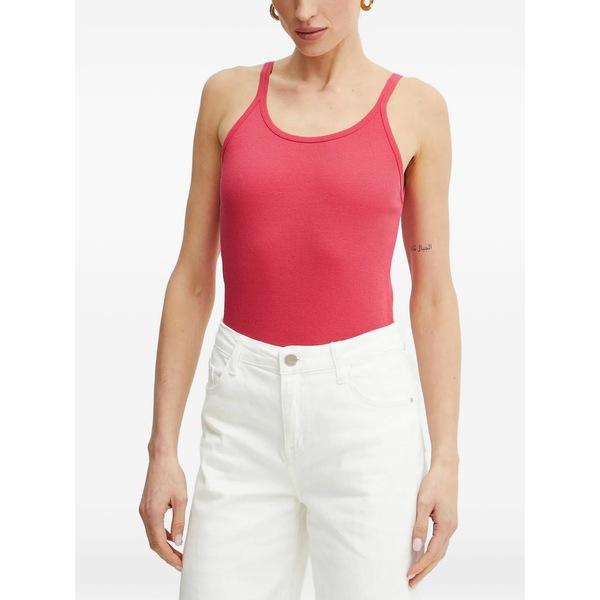 ピンコ レディース カットソー トップス Ribbed tank top Pink