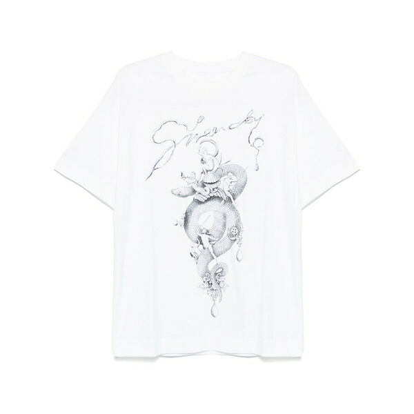 ジバンシー メンズ ティーシャツ トップス Snake and chandelier-print t-shirt White