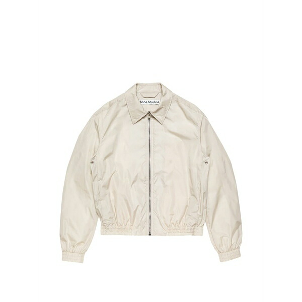 アクネ ストゥディオズ メンズ 上衣＆上衣 アウター Logo zip fastening jacket Neutrals