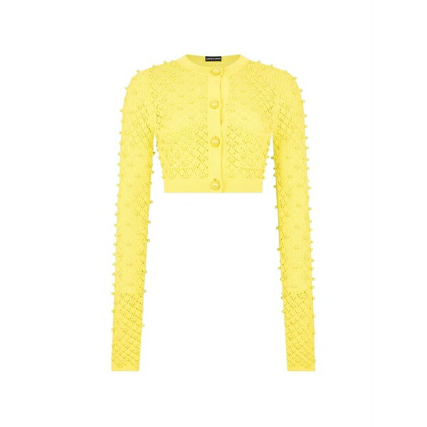 デヴィッド コーマ レディース ジレー アウター Button embellished cardigan Yellow